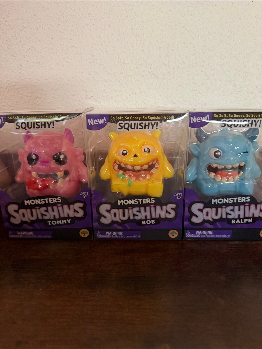 Squishins Monsters Tommy, Bob & Ralph Squishy Toy Set